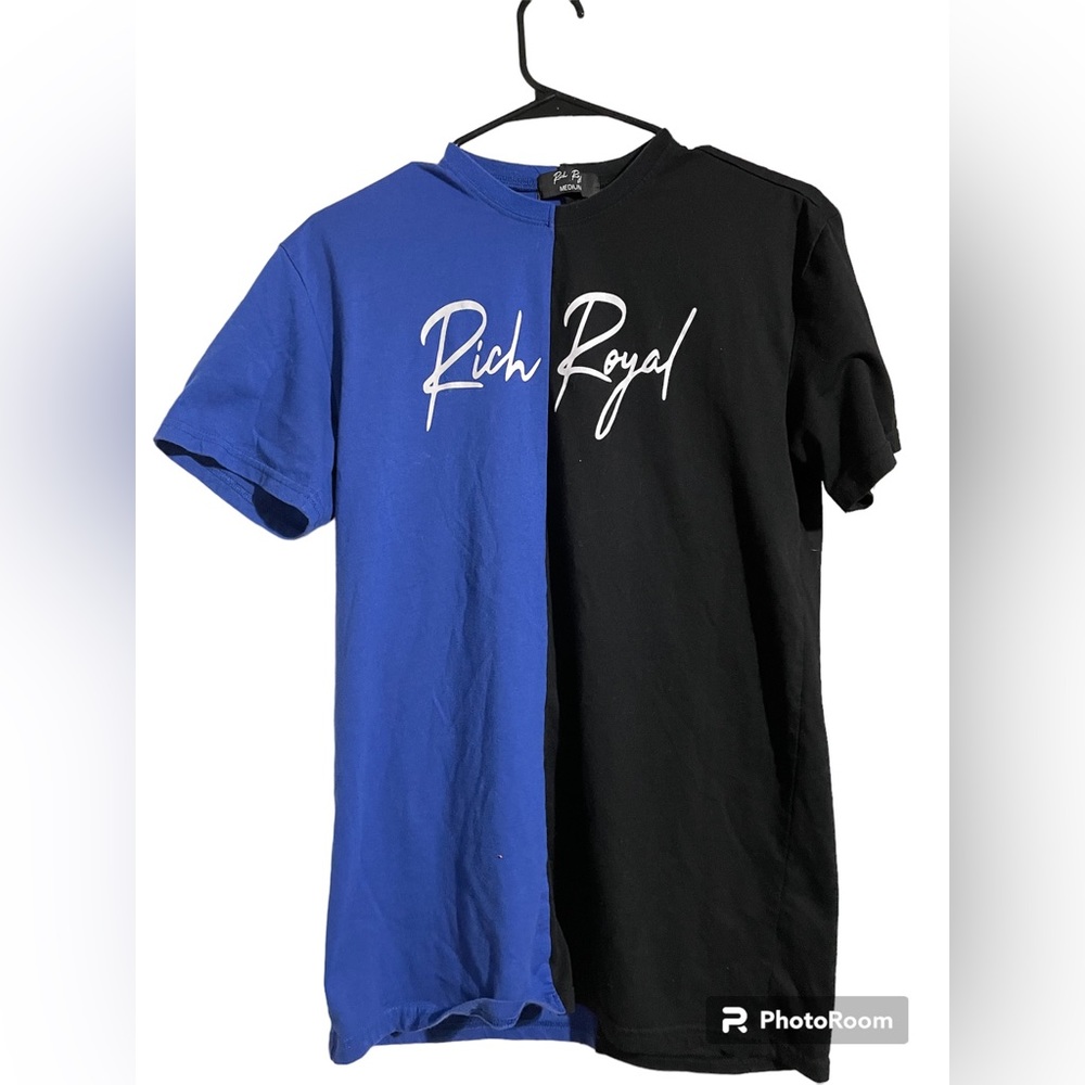 Rich Royal blue and white tee (S)